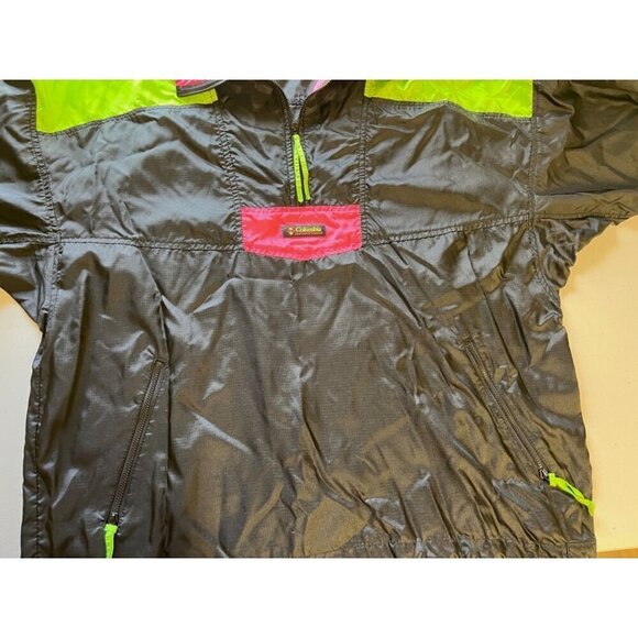 Vintage Columbia Women XL Anorak Jacket Pullover Windbreaker Neon Colorblock 90s - Picture 8 of 10